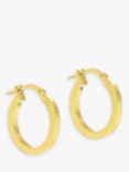 IBB 9ct Gold Cobra Hoop Earrings, Gold