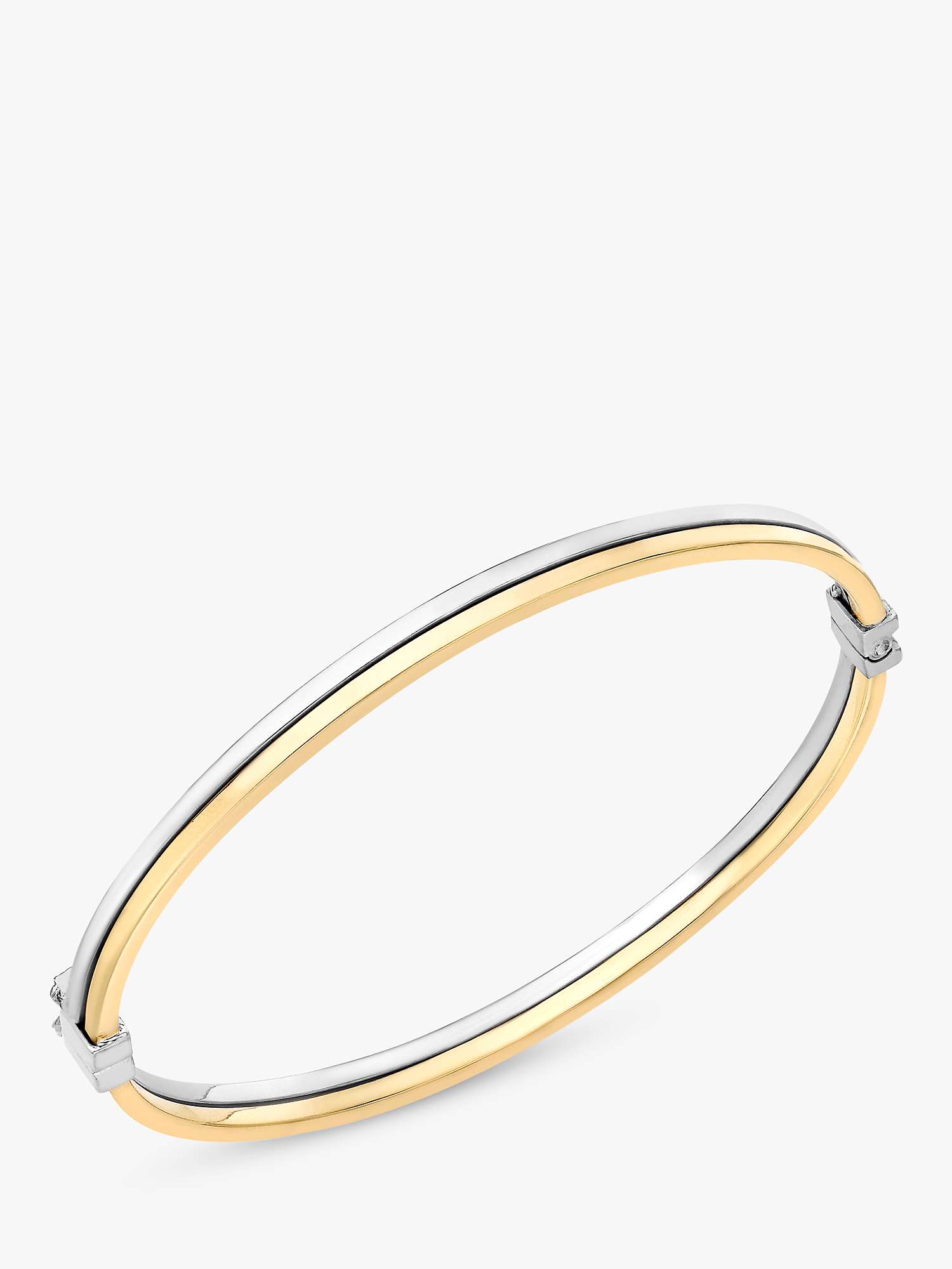 Buy IBB 9ct Two Colour Gold Double Tube Bangle, Yellow Gold/White Gold Online at johnlewis.com