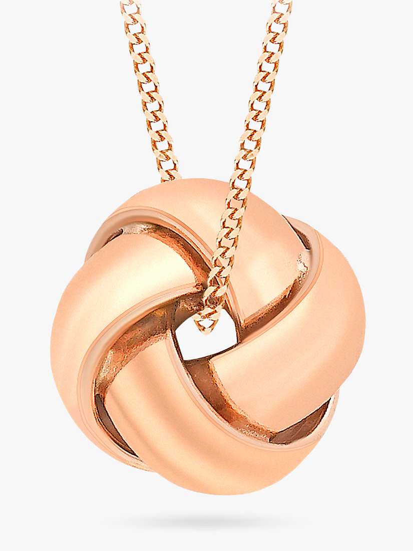 Buy IBB 9ct Rose Gold Knot Pendant Necklace Online at johnlewis.com