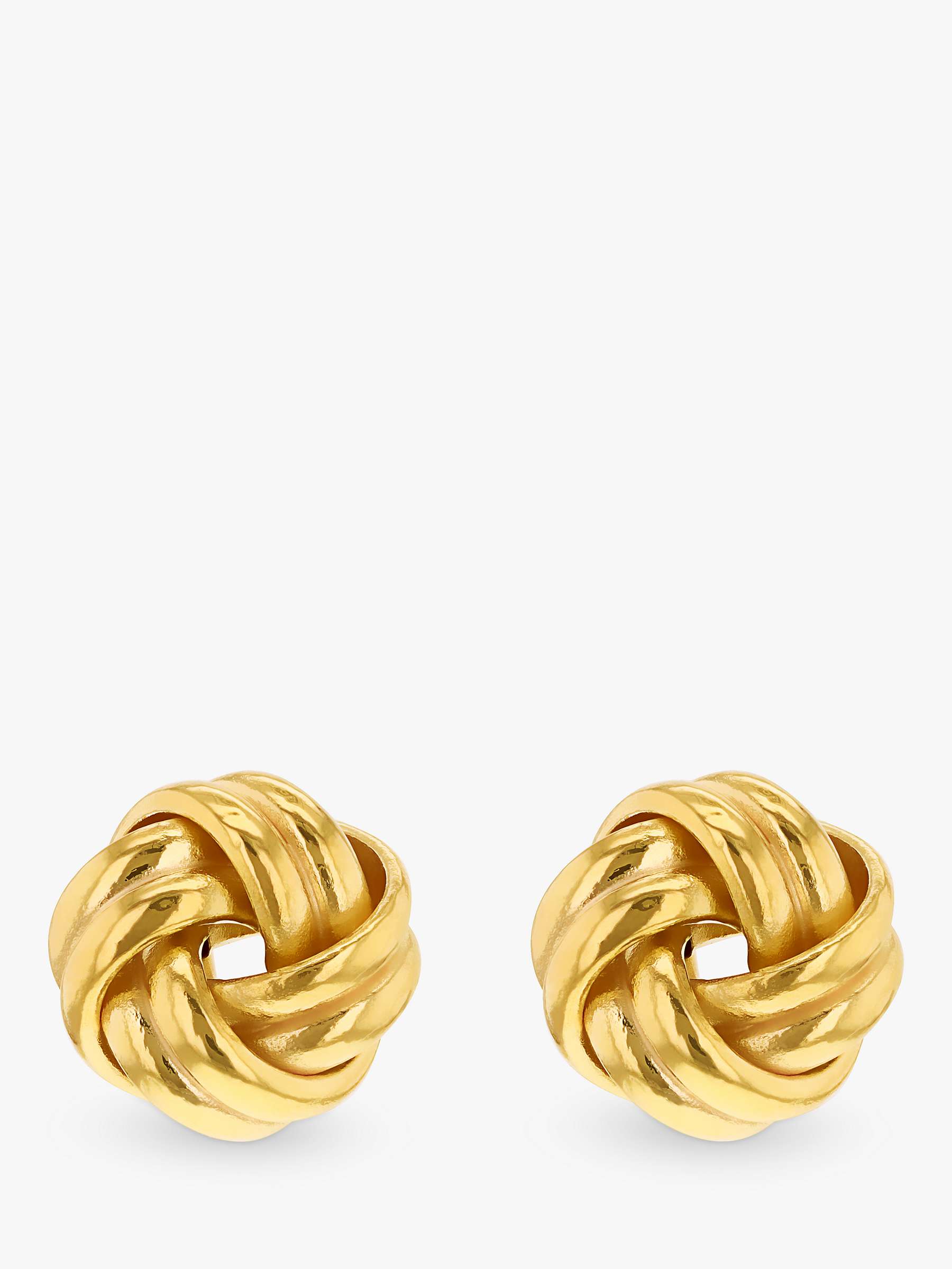 Buy IBB 18ct Yellow Gold Knot Stud Earrings, Yellow Gold Online at johnlewis.com