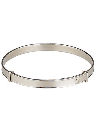 John Lewis & Partners Sterling Silver Expanding Lucky Star Bangle
