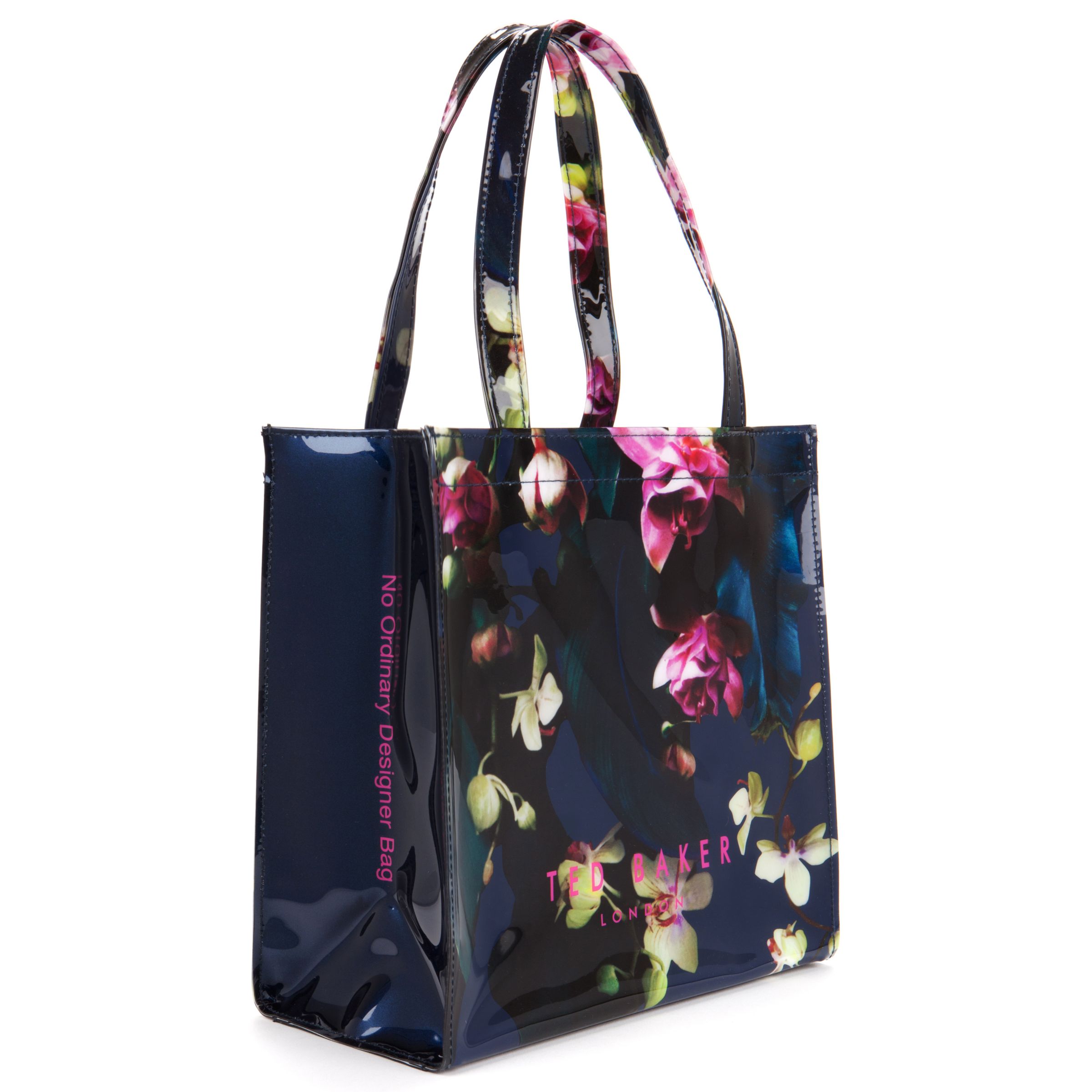 Ted Baker Orecon Small Fuchsia Floral Shopper Bag, Navy