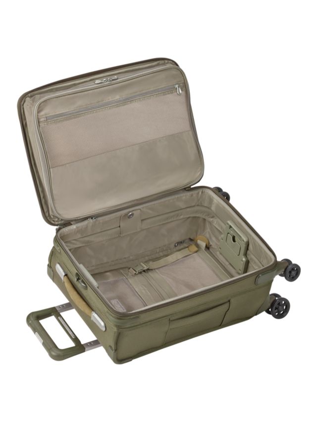 Briggs & Riley Baseline Domestic Carry-On Expandable Spinner 4-Wheel Suitcase, Olive