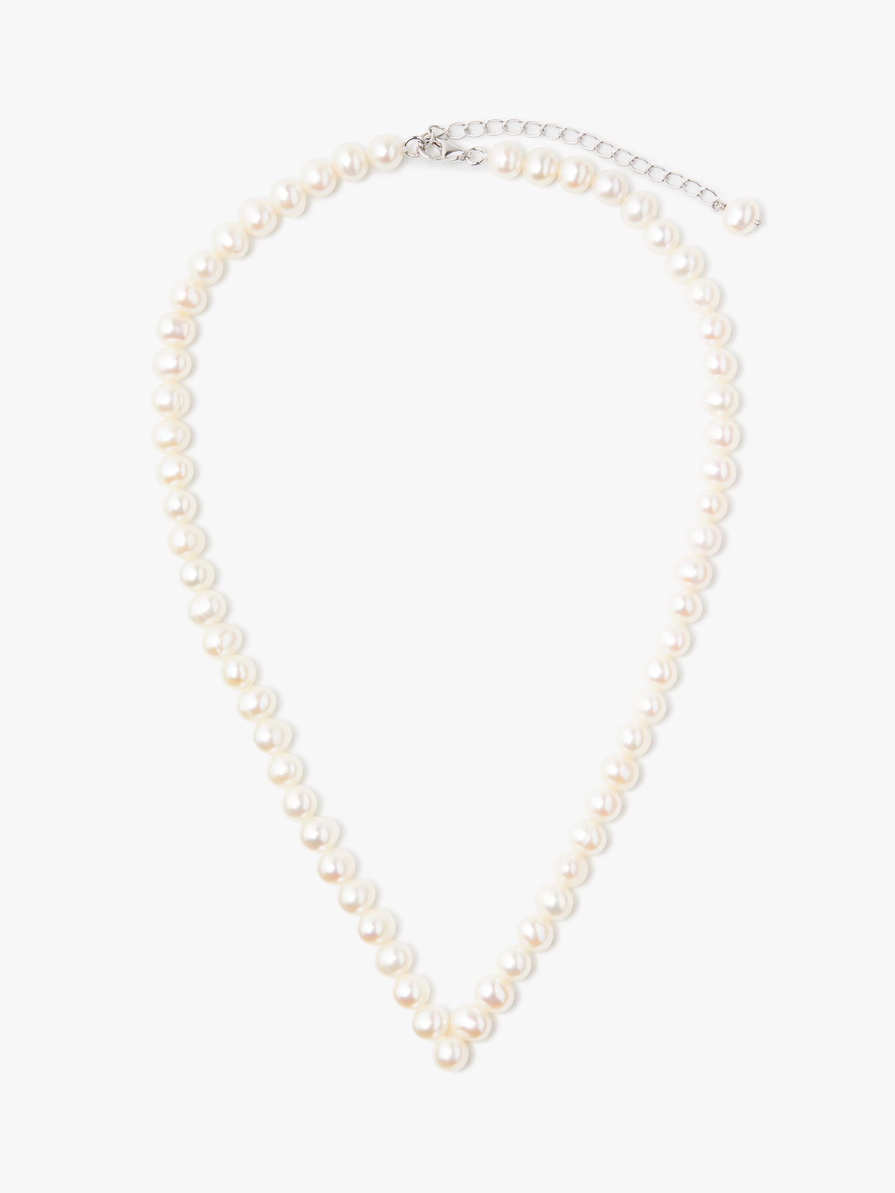 Lido Pearls  Freshwater Pearl  V Necklace White at John  Lewis 