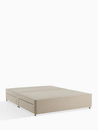 John Lewis & Partners Natural Collection 4 Drawer Canvas Covered Sprung Divan Storage Bed, FSC-Certified (Spruce, Fiberboard, Plywood), Double, Pebble