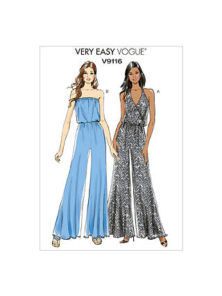 Vogue Very Easy Women's Jumpsuit Sewing Pattern, 9116
