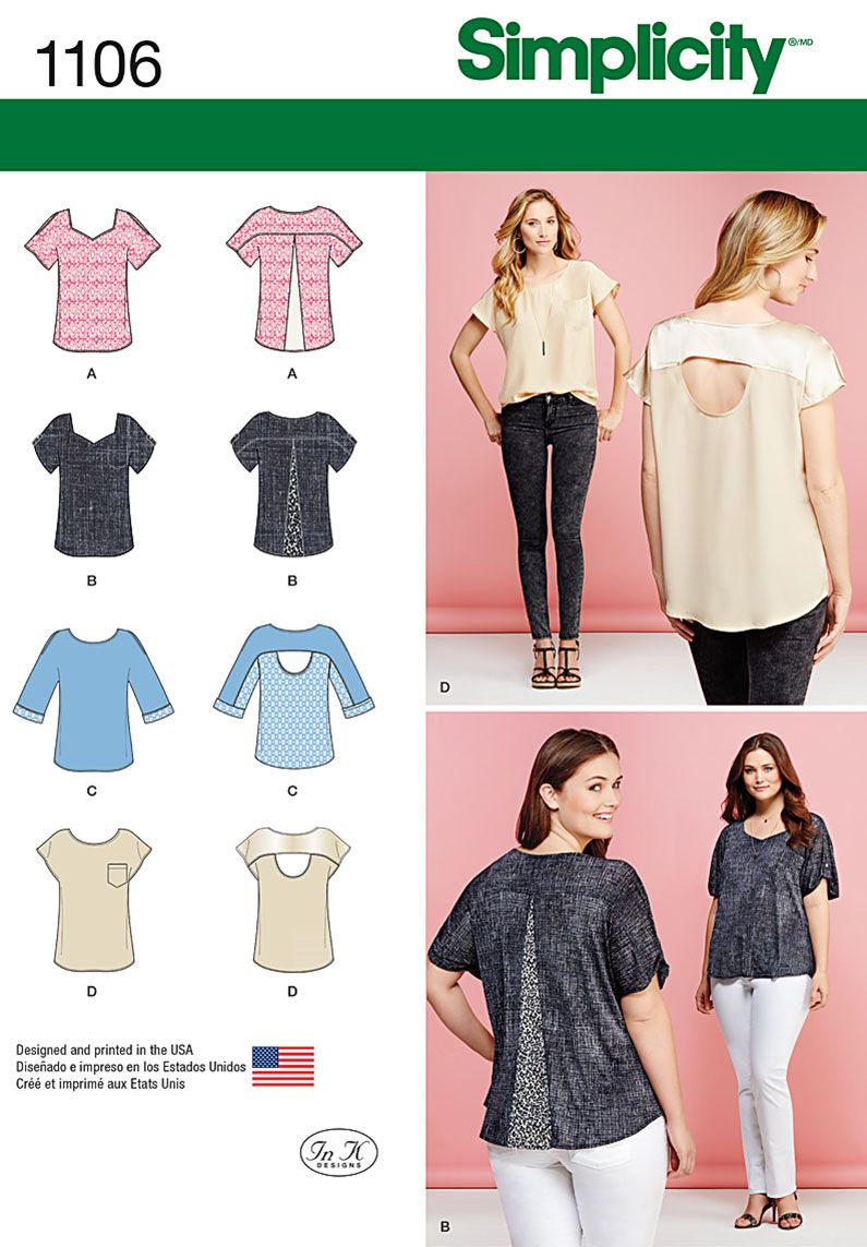 Simplicity Cut-Out Detail Blouse Sewing Pattern, 1106