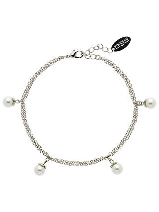 Finesse Flower Top Faux Pearl Bracelet, White