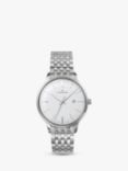 Junghans 047/4372.44 Women's Meister Date Bracelet Strap Watch, Silver/White