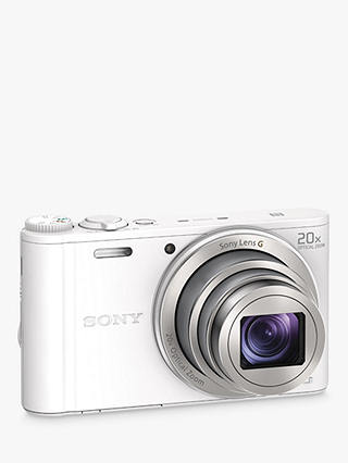 Sony Cyber-Shot WX350 Compact Camera, HD 1080p, 18.2MP, 20x Optical Zoom, Wi-Fi, NFC, 3" LCD Screen, White
