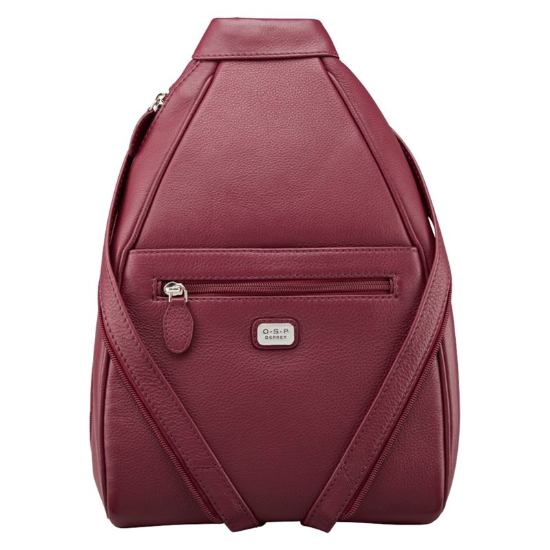 osprey red leather shoulder bag