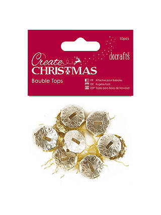 Docrafts Bauble Tops, Gold, 10pcs