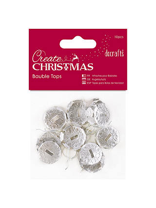 Docrafts Bauble Tops, Silver, 10pcs