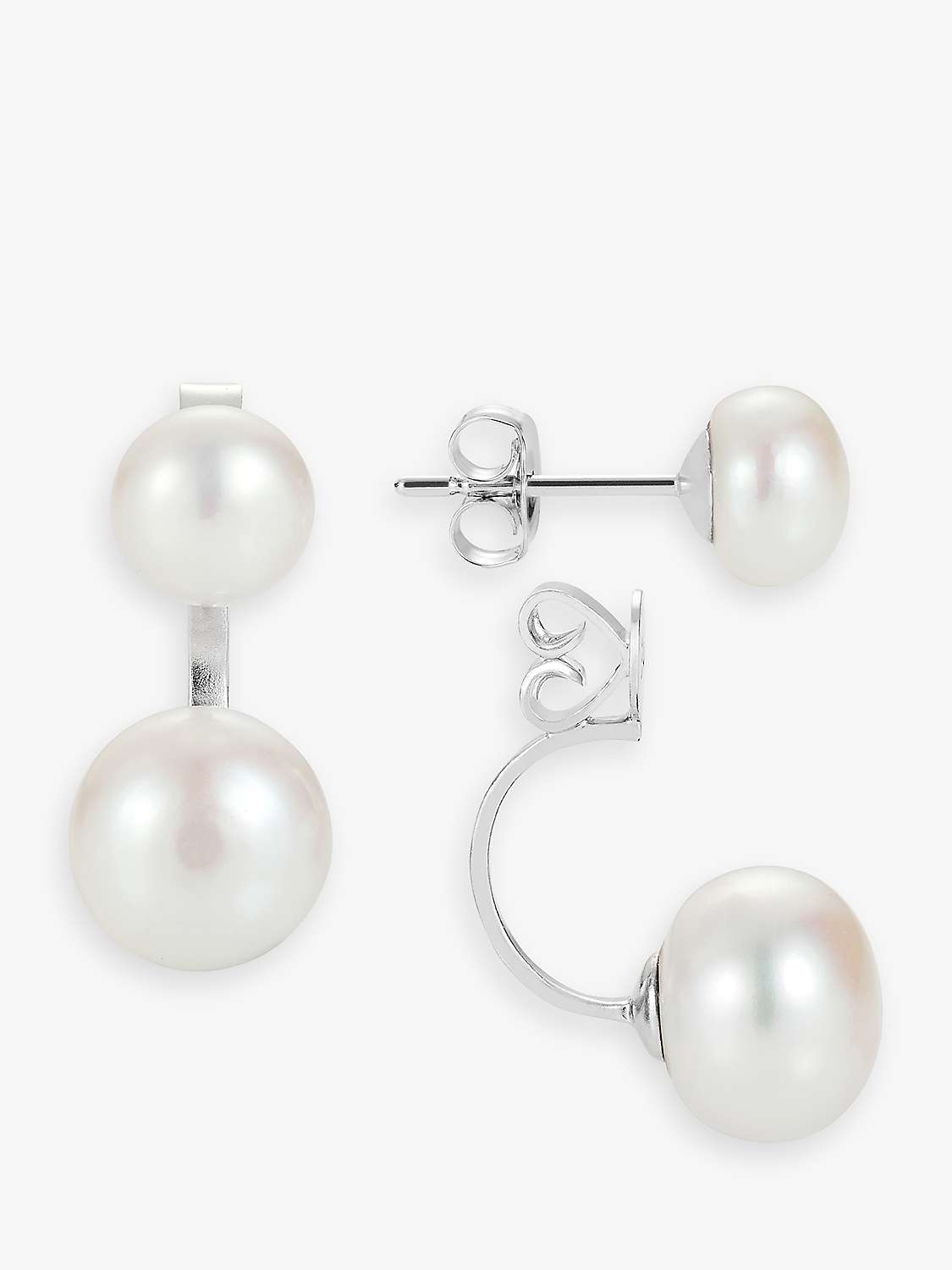 Buy Claudia Bradby Double Pearl Stud Earrings, White Online at johnlewis.com