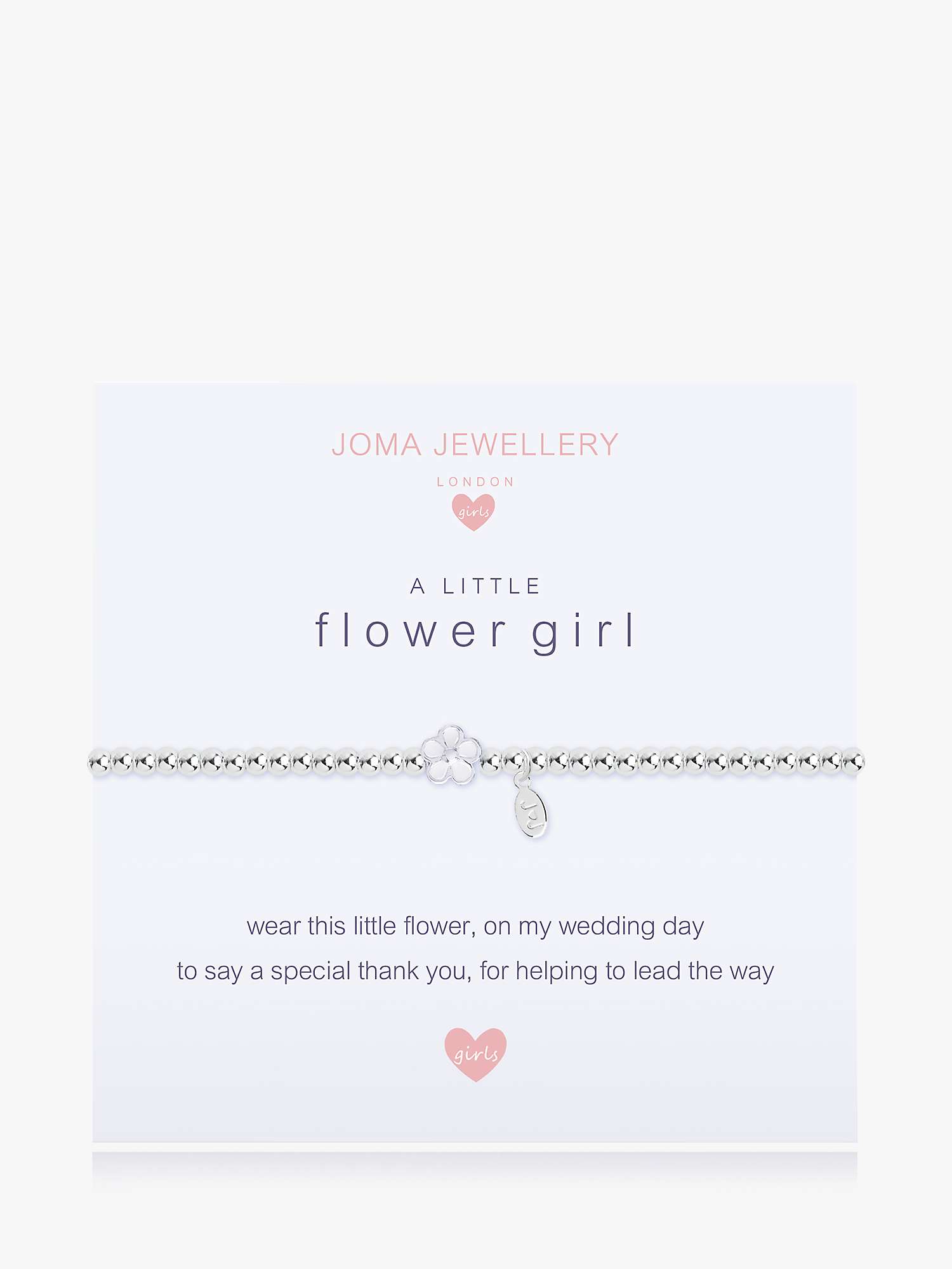 Buy Joma Jewellery Sterling Silver Plated A Little Flower Girl Bracelet, Silver Online at johnlewis.com