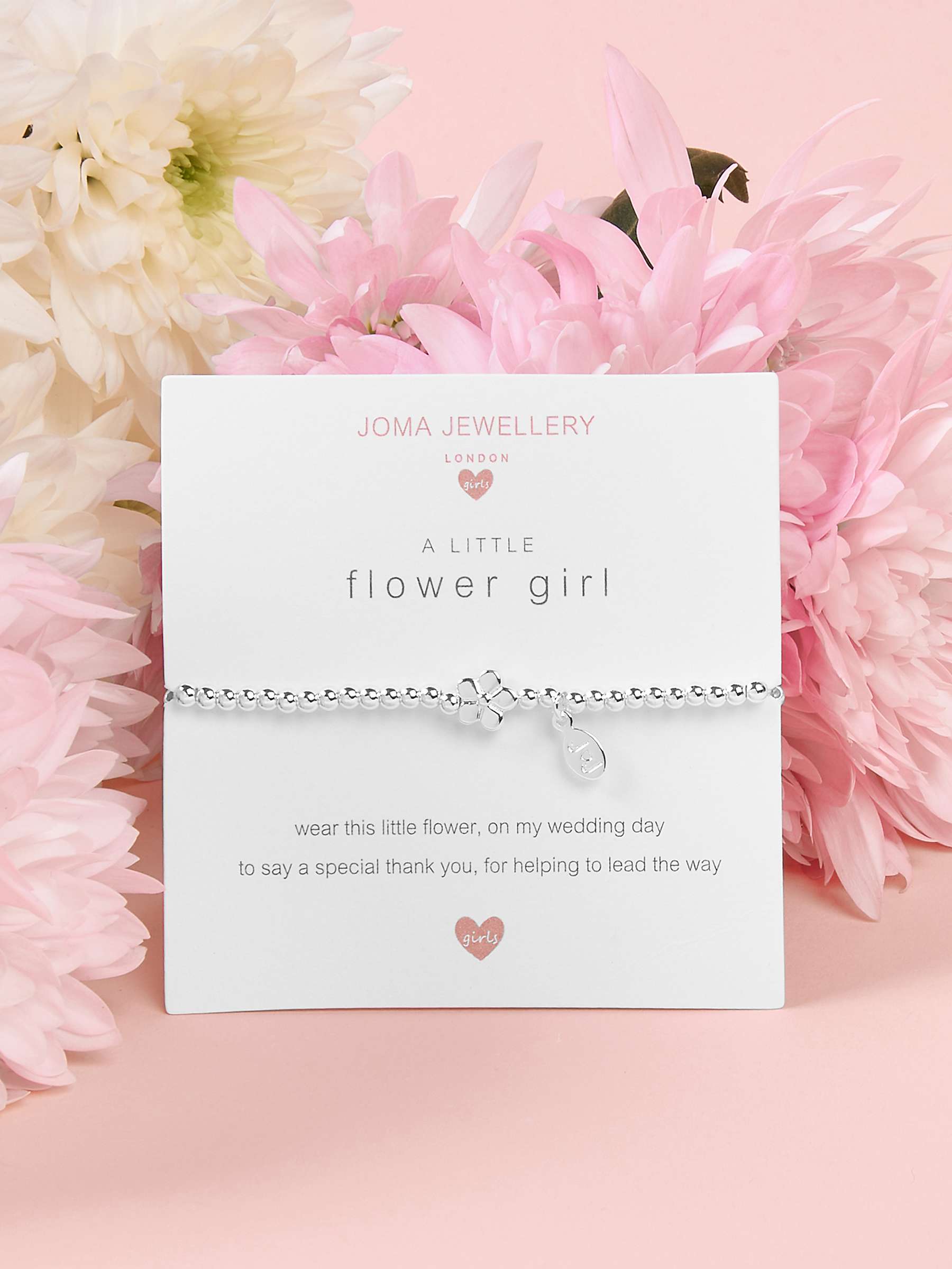 Buy Joma Jewellery Sterling Silver Plated A Little Flower Girl Bracelet, Silver Online at johnlewis.com