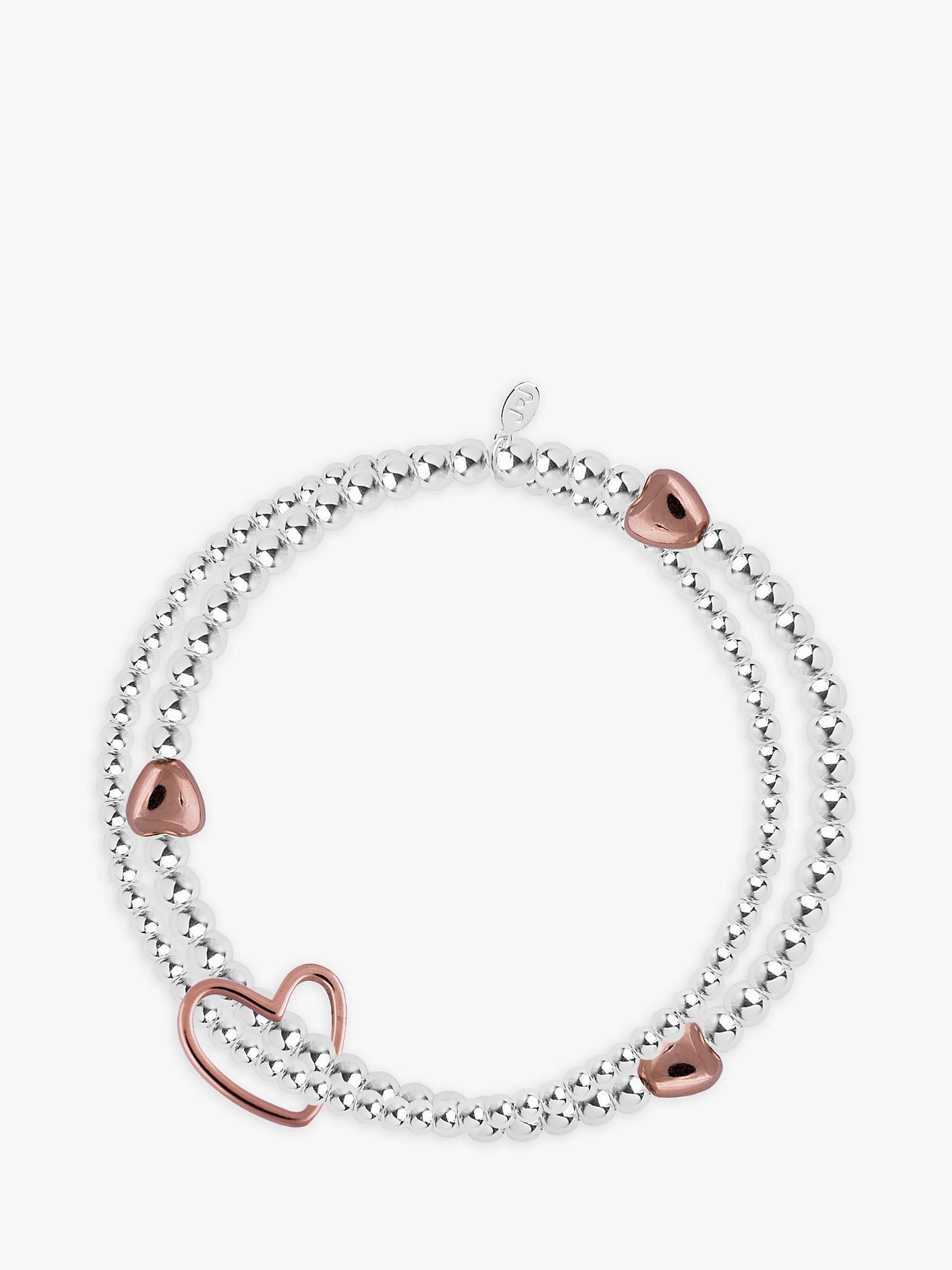 Buy Joma Jewellery Lila Sterling Silver Plated Rose Gold Heart Bracelet, Silver Online at johnlewis.com