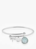 Joma Jewellery Sterling Silver Plated Crystal Story Serenity Bangle, Silver