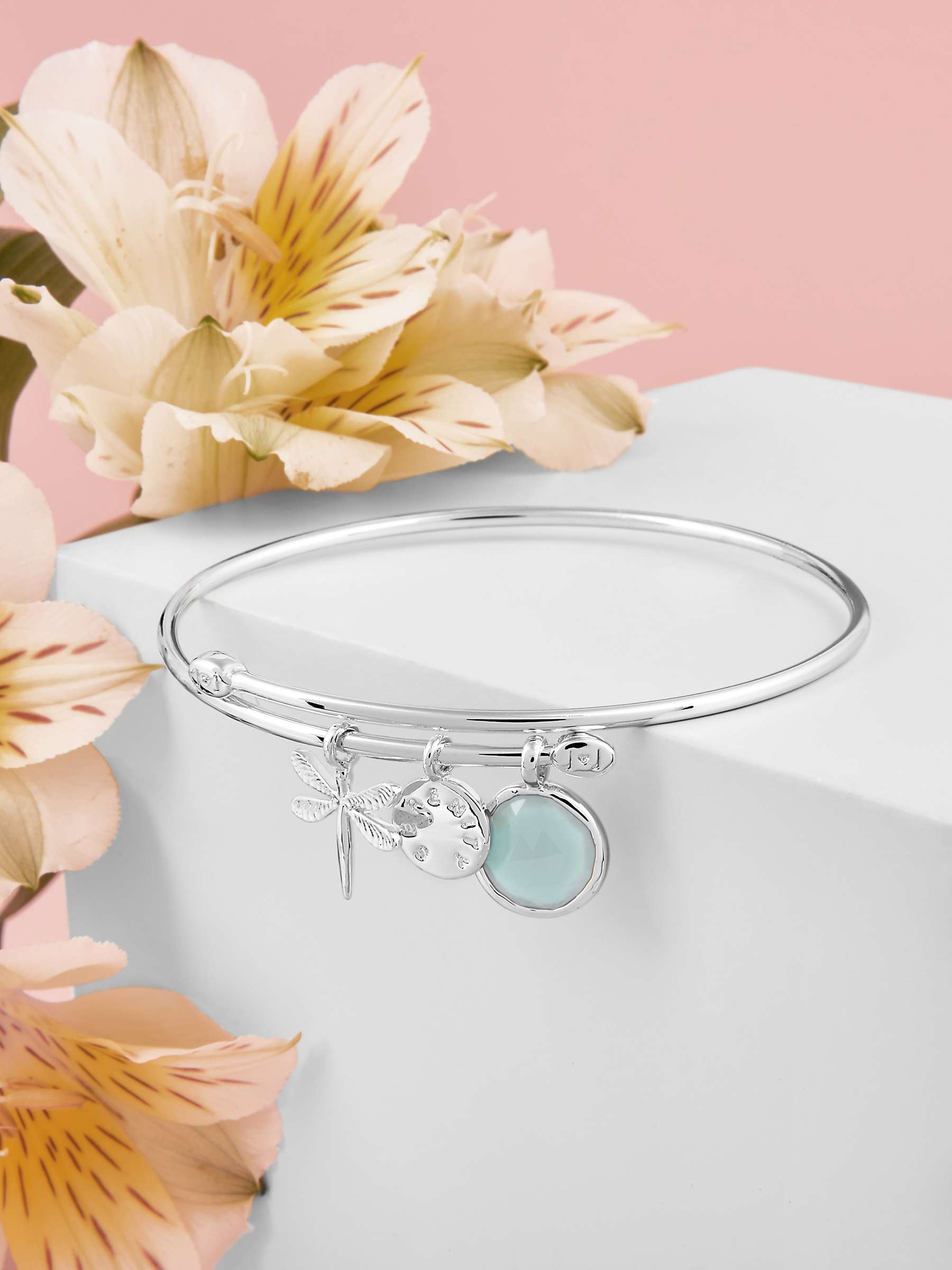 Buy Joma Jewellery Sterling Silver Plated Crystal Story Serenity Bangle, Silver Online at johnlewis.com