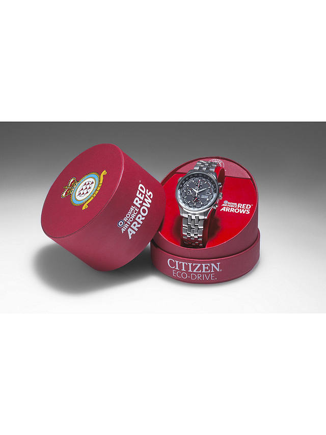 Citizen CA0080-54E Men's Red Arrows Chronograph Mesh Bracelet Strap Watch, Silver/Black