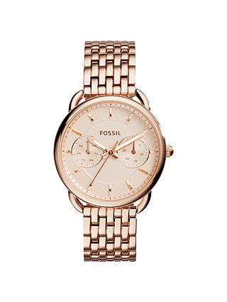 Fossil Women's Tailor Chronograph Bracelet Strap Watch, Rose Gold ES3713
