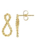 London Road 9ct Gold Infinity Earrings, Gold