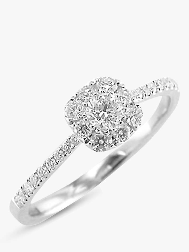 Buy E.W Adams 18ct White Gold Diamond Cluster Ring, White Gold Online at johnlewis.com