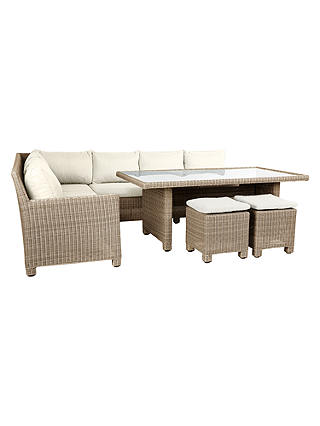 John Lewis & Partners Dante Corner Dining Sofa With Table & 2 Footstools