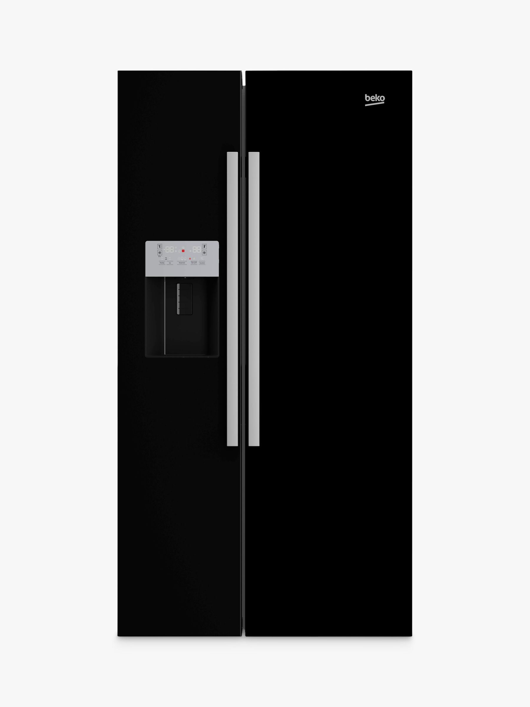 Beko ASN541B American Style Freestanding Fridge Freezer, A+ Energy Rating, 90cm Wide, Black