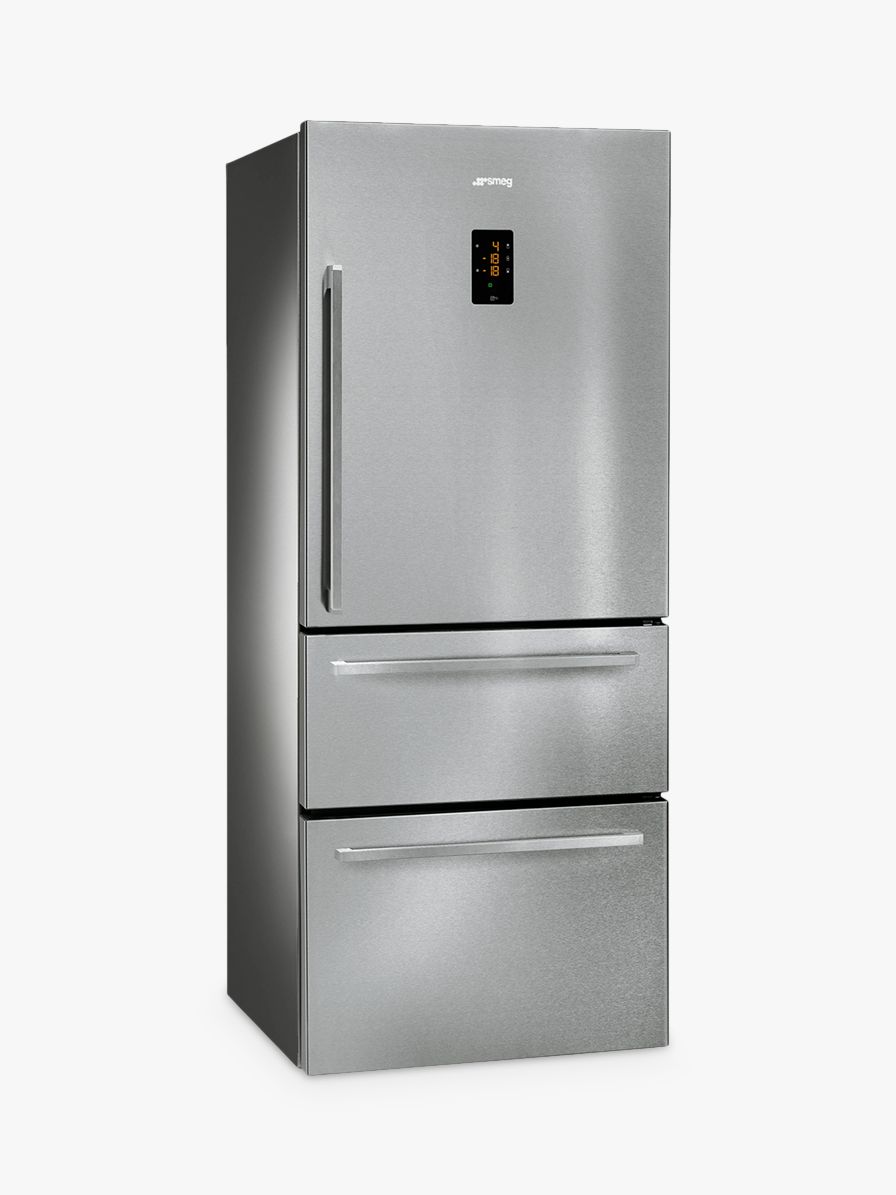 Smeg FT41BXE 3-Door American Style Fridge Freezer, A+ Energy Rating, 75cm Wide, Stainless Steel