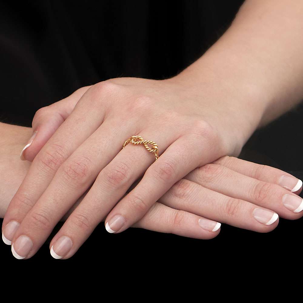 Buy London Road 9ct Gold Twisted Rope Infinity Ring, Gold, N Online at johnlewis.com