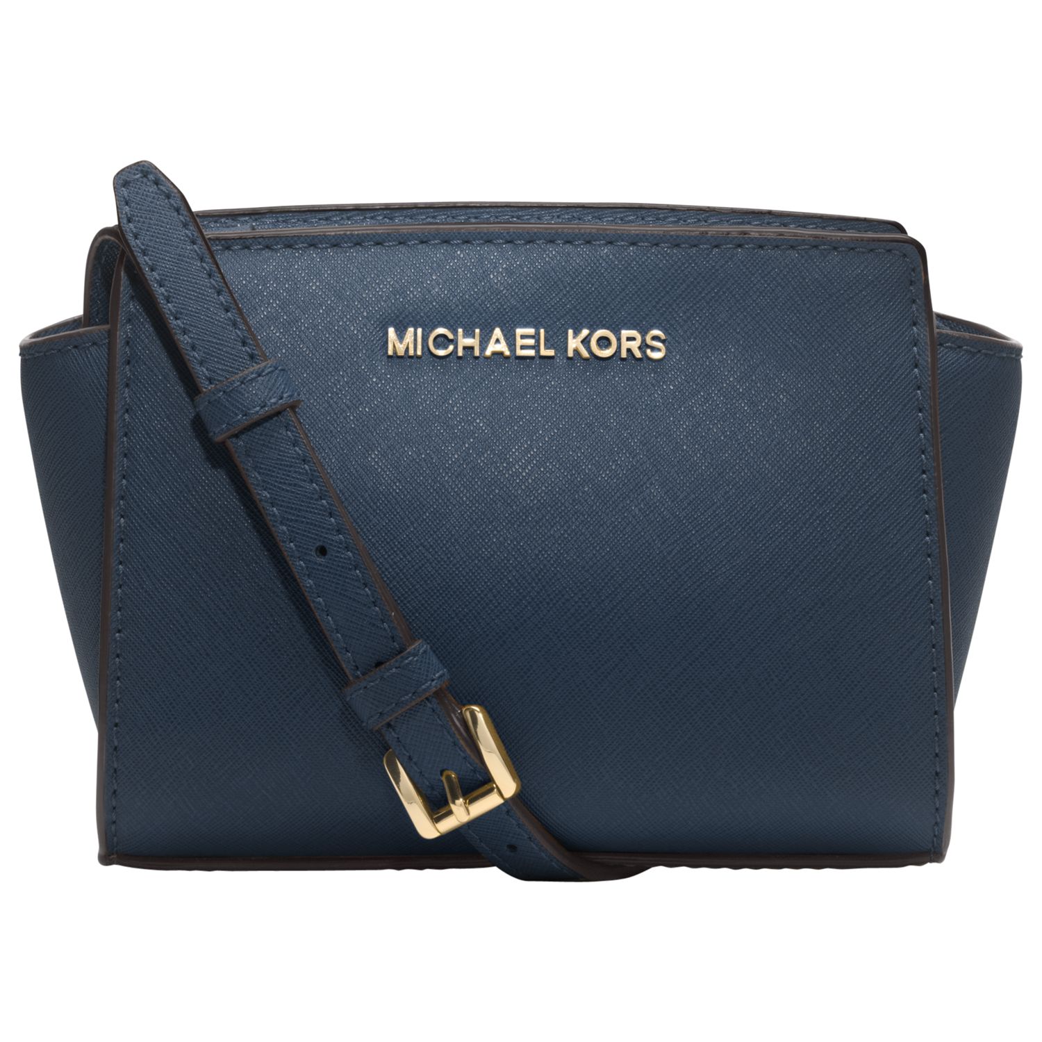 Michael Kors Selma Mini Saffiano Leather Crossbody Bag (Sky/Steel  Blue/Navy,NWT)