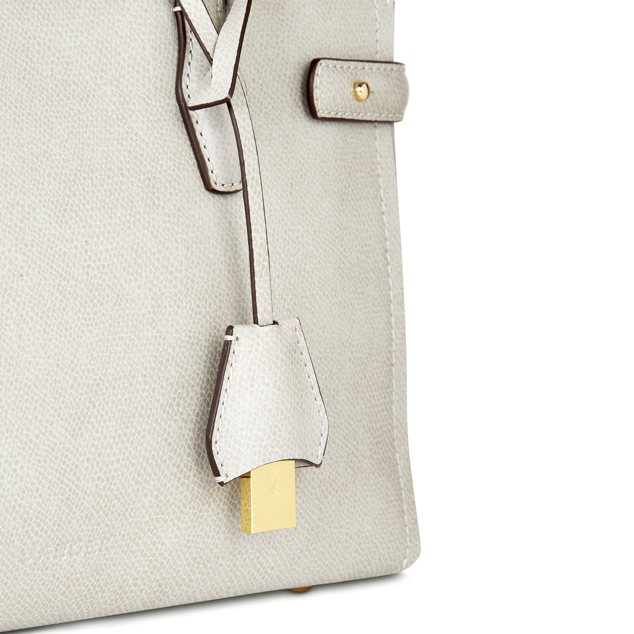 Jaeger Madison Leather Handbag, Grey at John Lewis & Partners