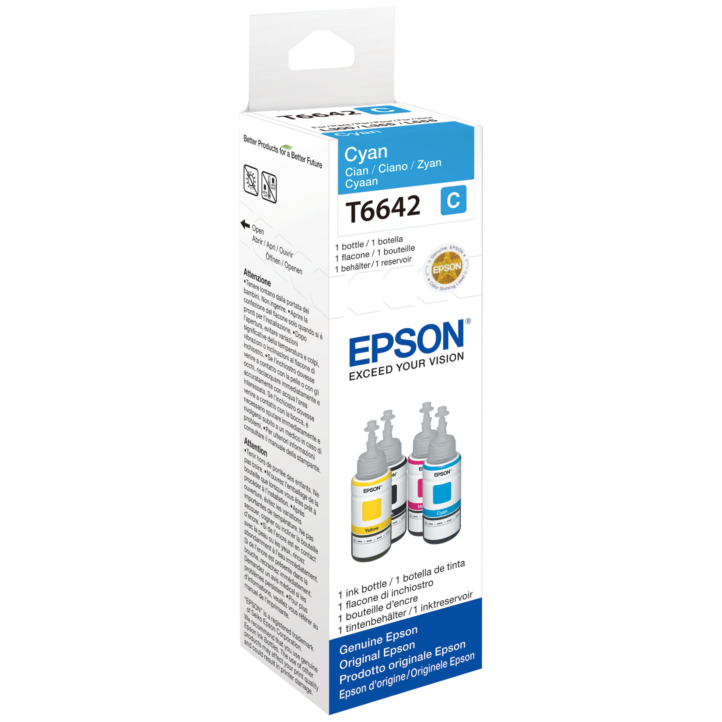 Epson Ecotank T6641 Colour Ink Bottles Cyan 3450