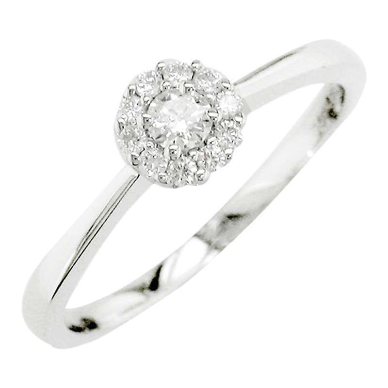 Buy E.W Adams 18ct White Gold Diamond Cluster Ring, White Gold Online at johnlewis.com