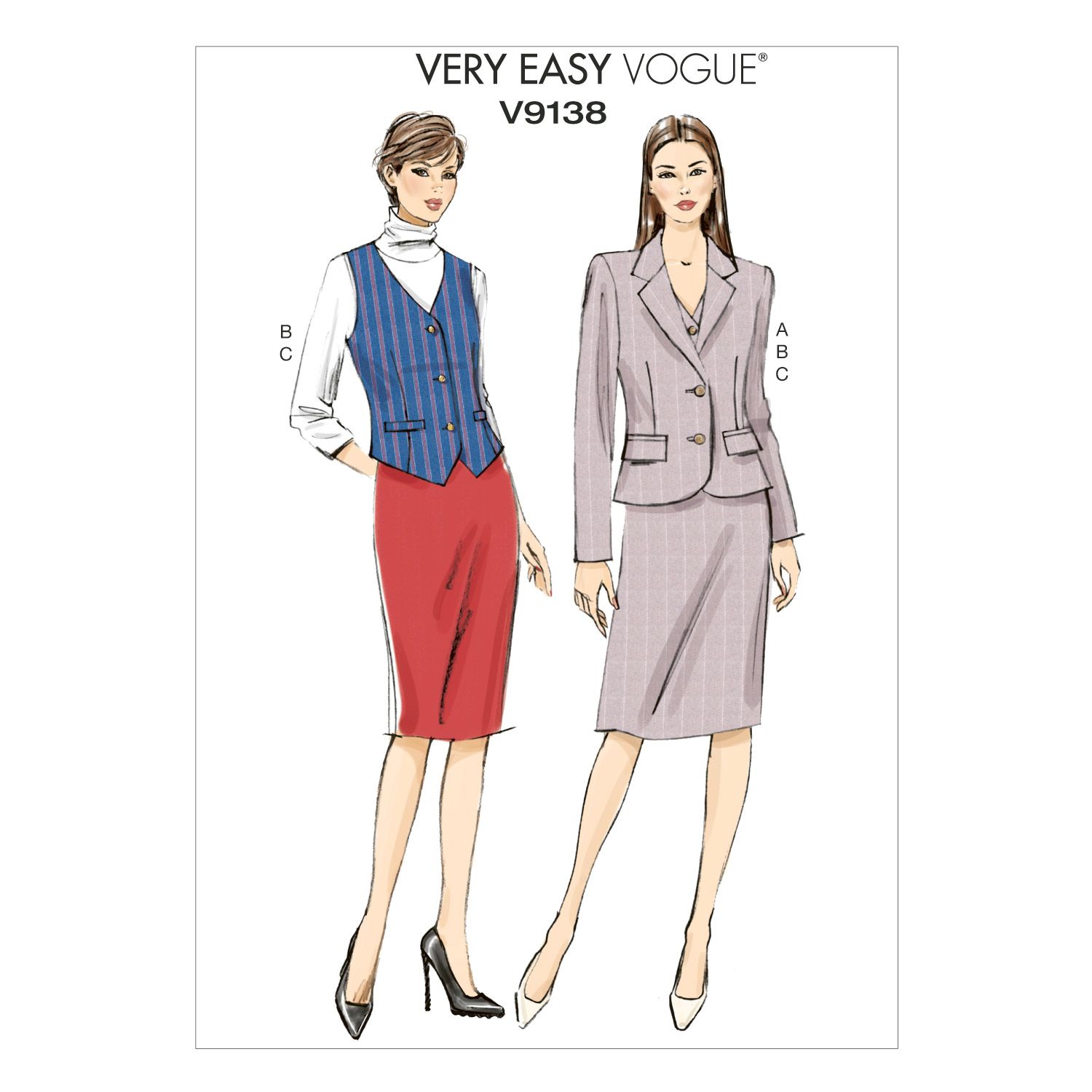 Vogue Women's Very Easy Jacket & Skirt Sewing Pattern, 9138