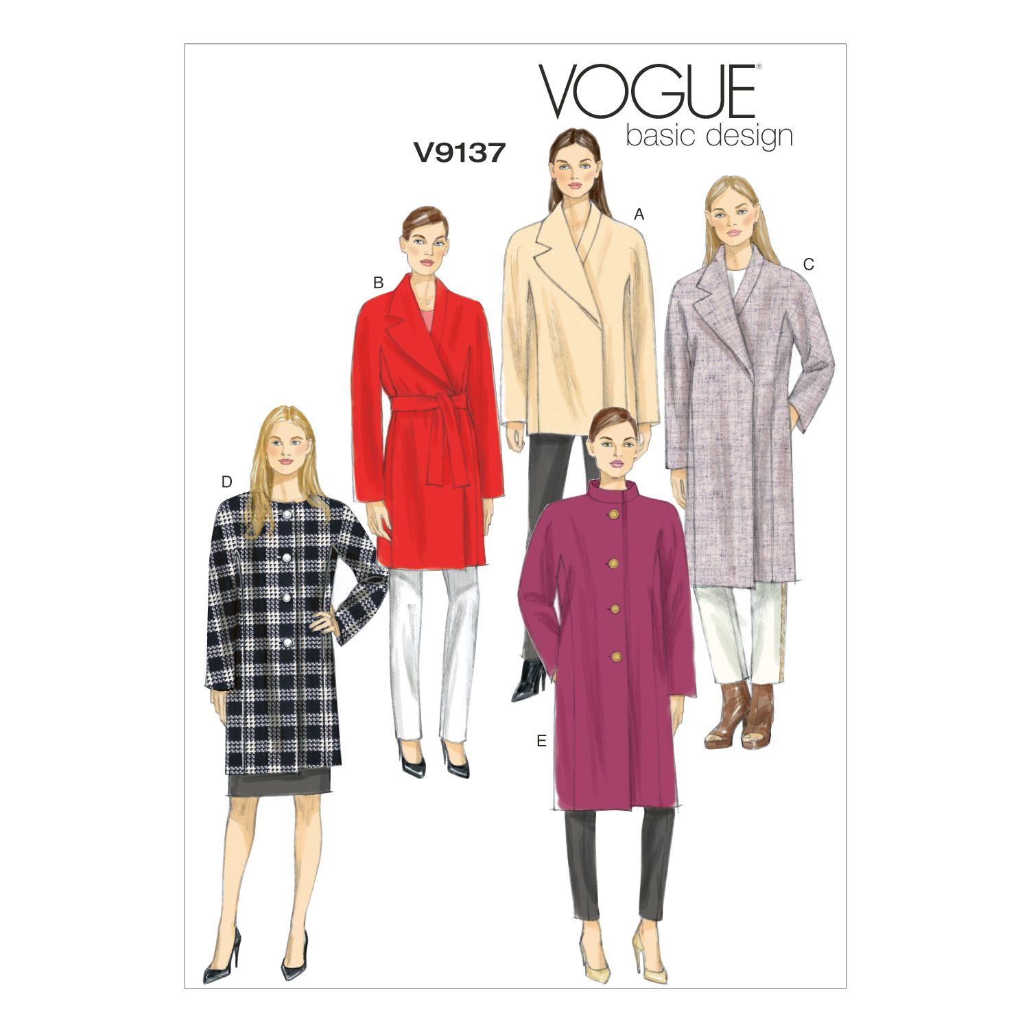 Buy Vogue Women's Basic Design Coat Sewing Pattern, 9137 | John Lewis