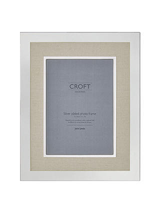 Croft Collection Silver Plated and Linen Photo Frame, 5 x 7"