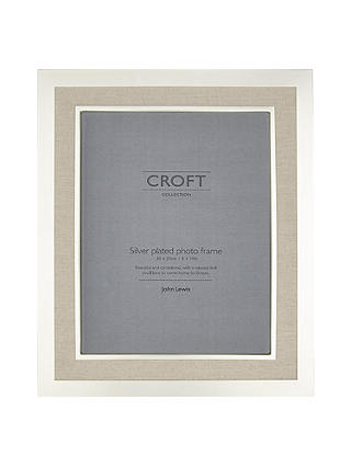 Croft Collection Silver Plated and Linen Photo Frame, 8 x 10" (20 x 25cm)