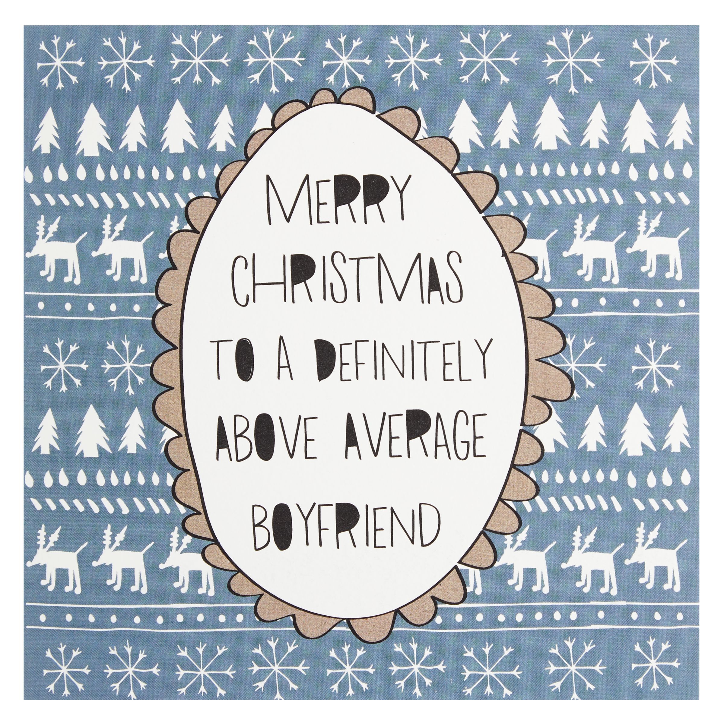 Pocket Type Writer Above Average Boyfriend Christmas Card At John Lewis Partners
