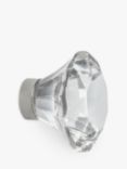 John Lewis & Partners Faceted Glass Cupboard Knob, Large