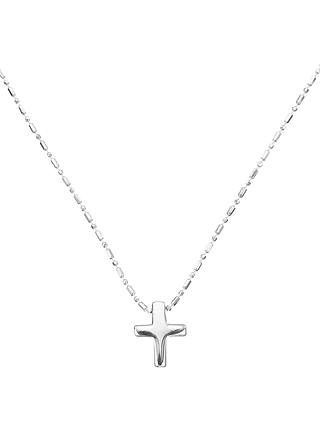 John Lewis & Partners Sterling Silver Cross Necklace