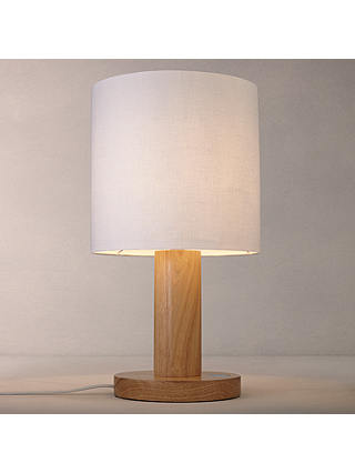 John Lewis & Partners Slater Large Wooden Touch Lamp, Light Wood