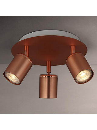 John Lewis & Partners Mode GU10 LED Spotlight Plate, 3 Light, Copper