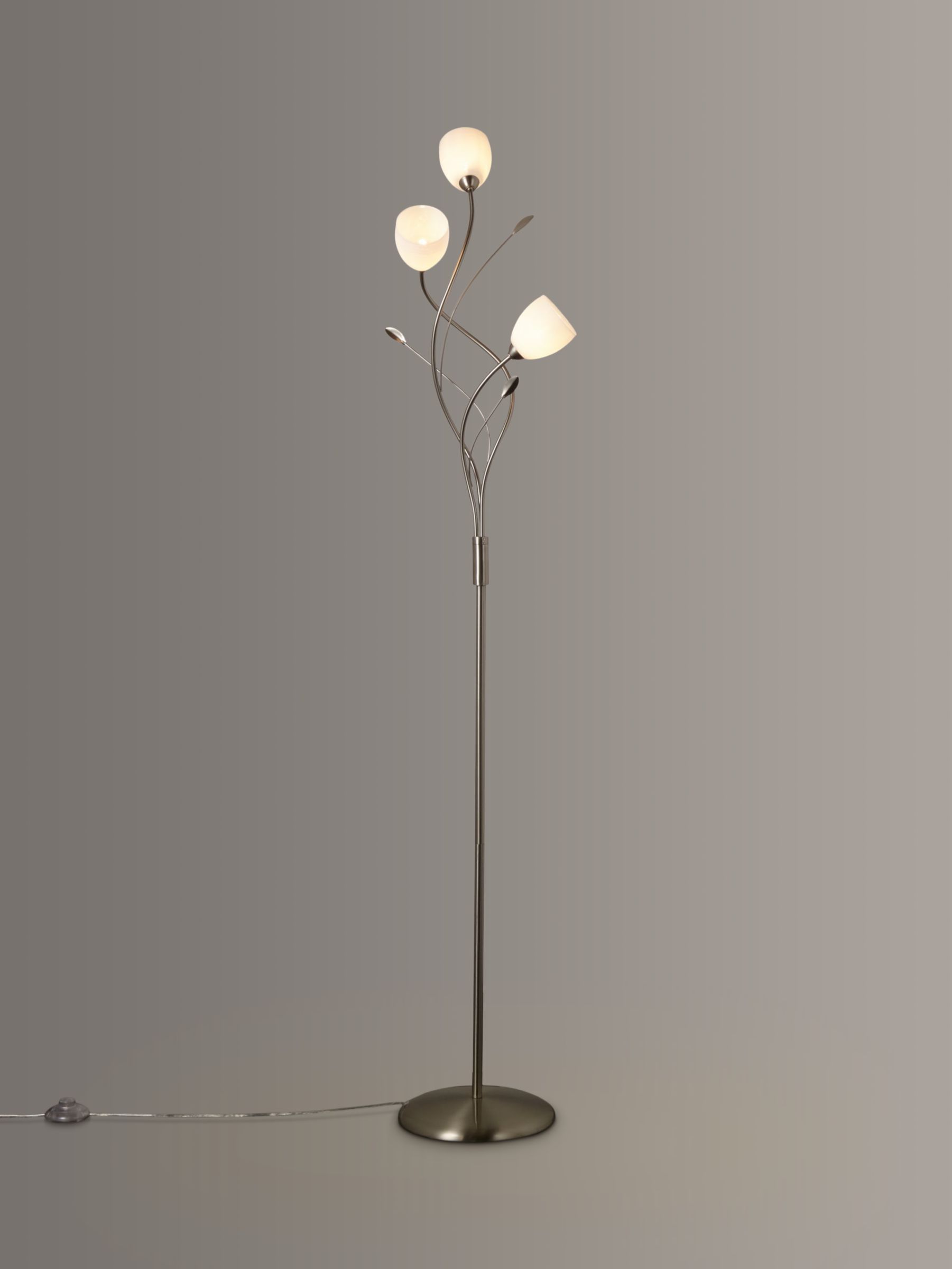 John Lewis Amara Floor Lamp, Satin Nickel