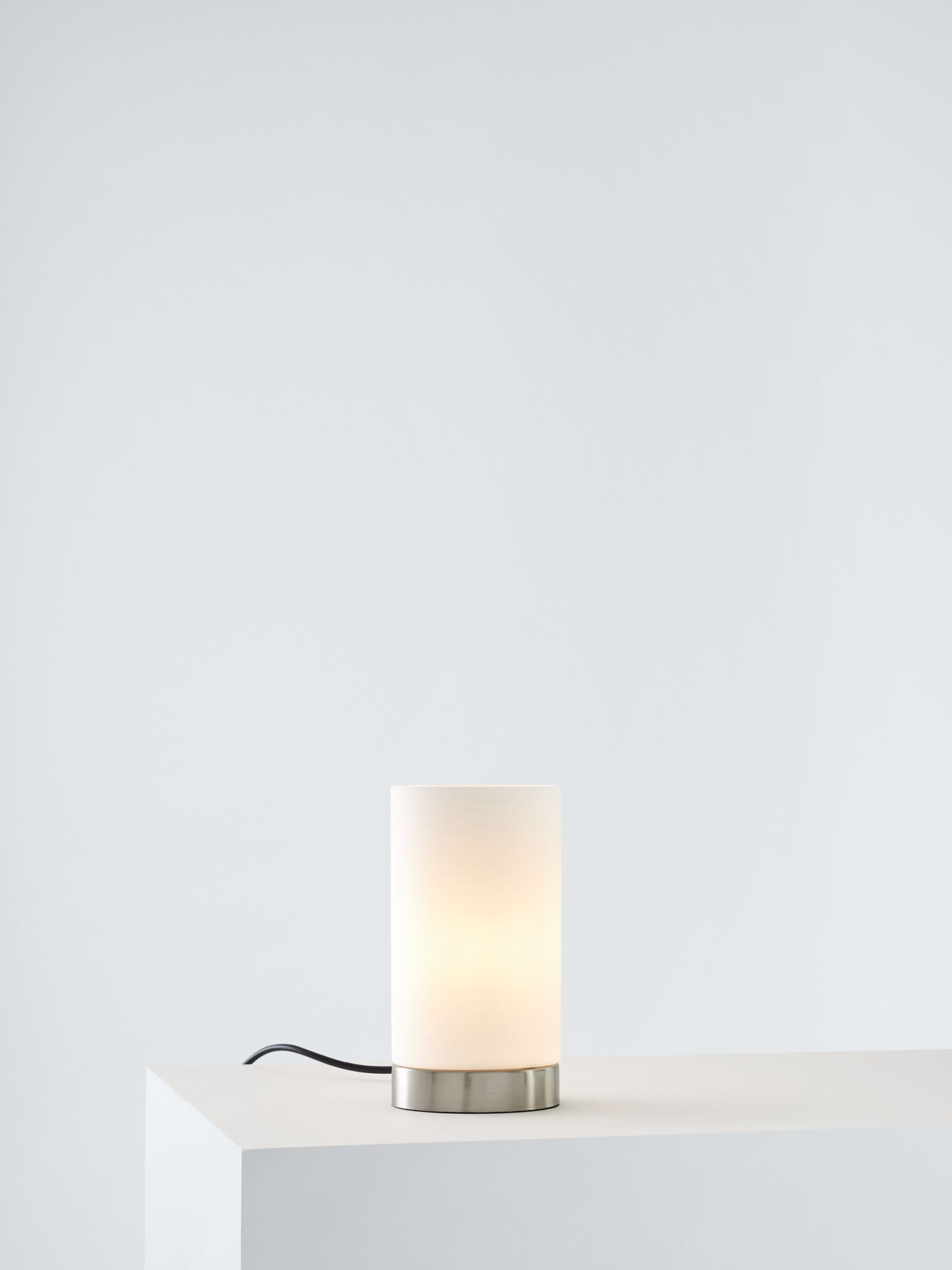 John Lewis Danny Oval Touch Table Lamp, Satin Nickel