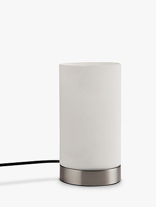 John Lewis & Partners Danny Oval Touch Table Lamp, Satin Nickel