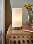 John Lewis Danny Oval Touch Table Lamp, Satin Nickel