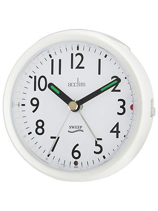 Acctim Round Sweep Alarm Clock, Dia.11cm, Pearl White