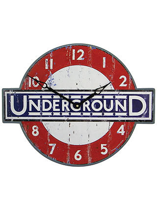 Lascelles London Underground Wall Clock, Red/Blue